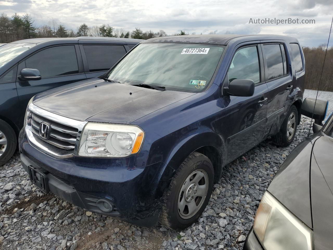 2013 Honda Pilot Lx Blue vin: 5FNYF4H21DB008775