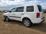 2013 Honda Pilot Lx White vin: 5FNYF4H21DB048130