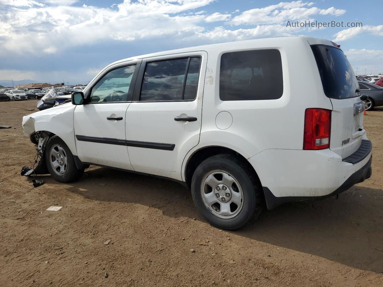 2013 Honda Pilot Lx White vin: 5FNYF4H21DB048130