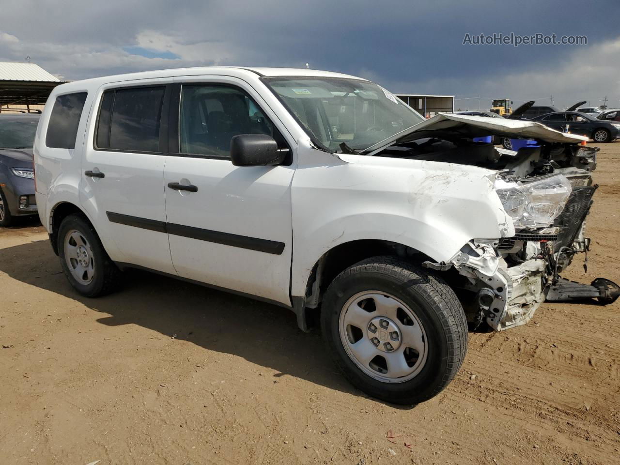 2013 Honda Pilot Lx White vin: 5FNYF4H21DB048130