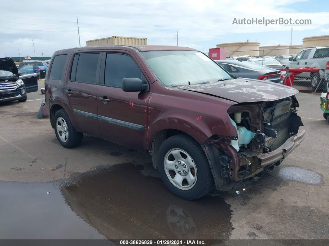 2015 Honda Pilot Lx Maroon vin: 5FNYF4H21FB015762