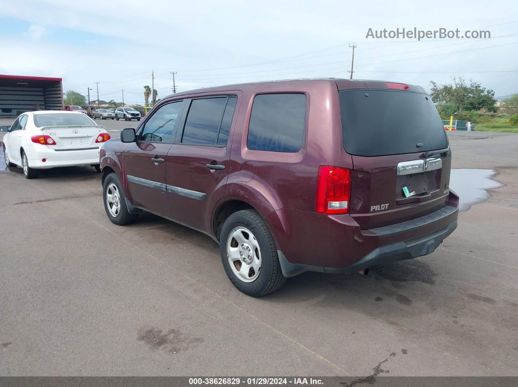 2015 Honda Pilot Lx Maroon vin: 5FNYF4H21FB015762