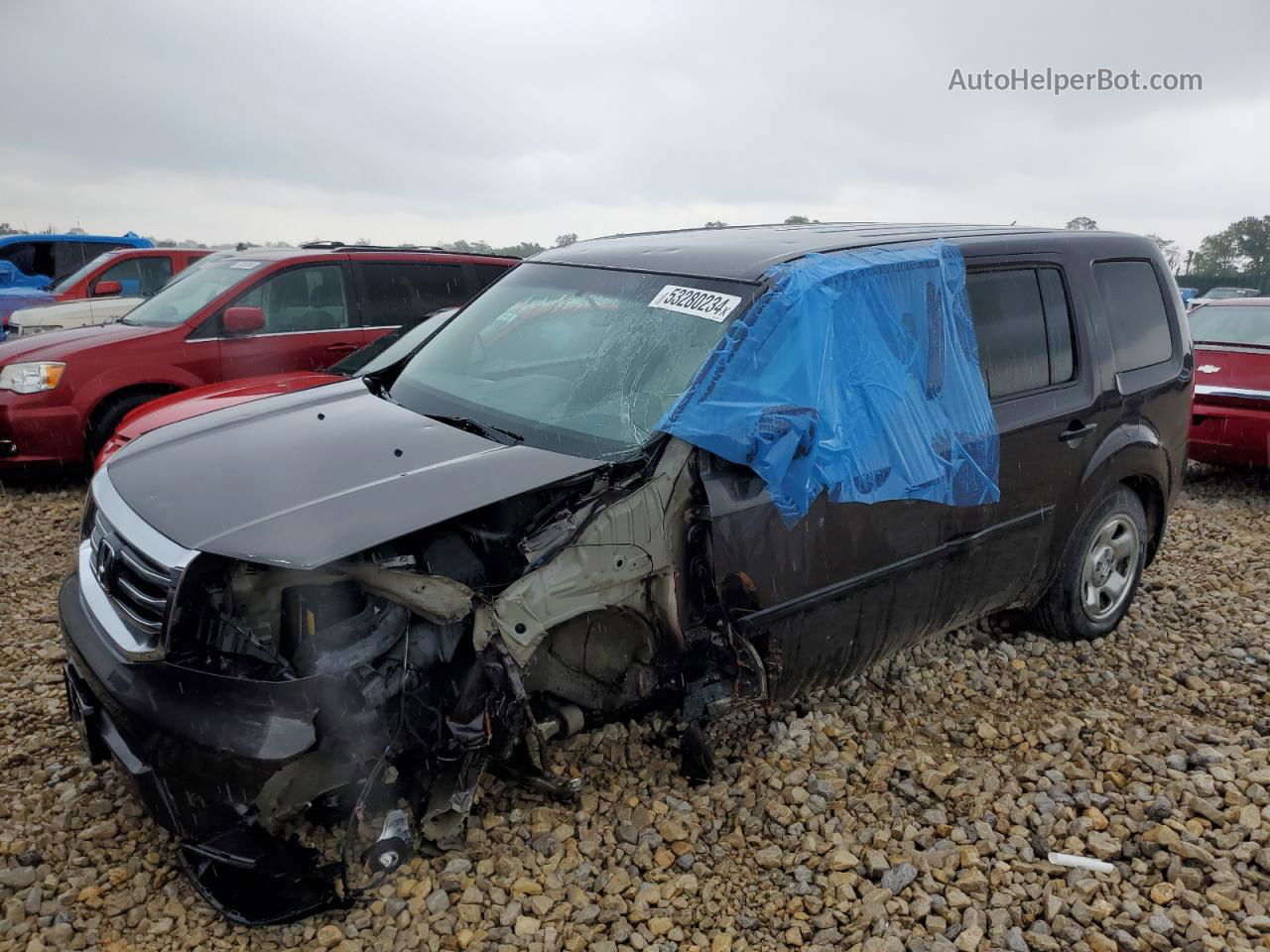 2013 Honda Pilot Lx Серый vin: 5FNYF4H22DB042868