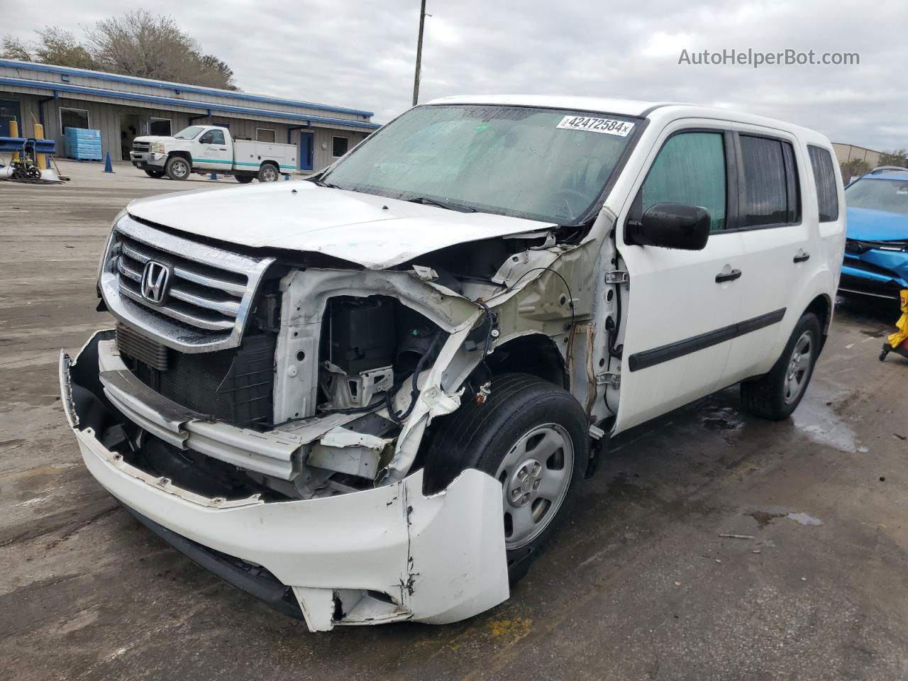 2015 Honda Pilot Lx White vin: 5FNYF4H22FB050259