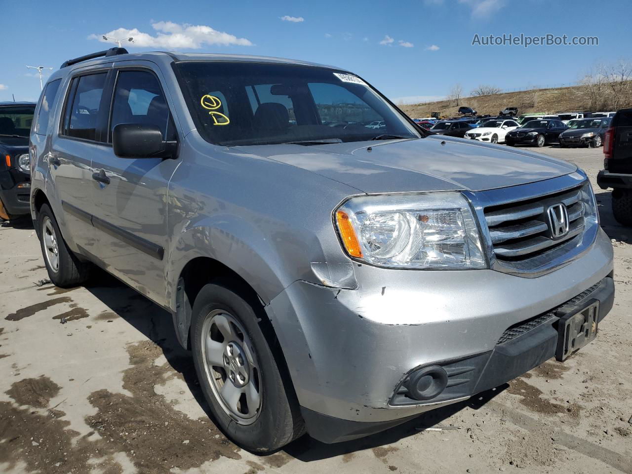 2015 Honda Pilot Lx Silver vin: 5FNYF4H24FB040106