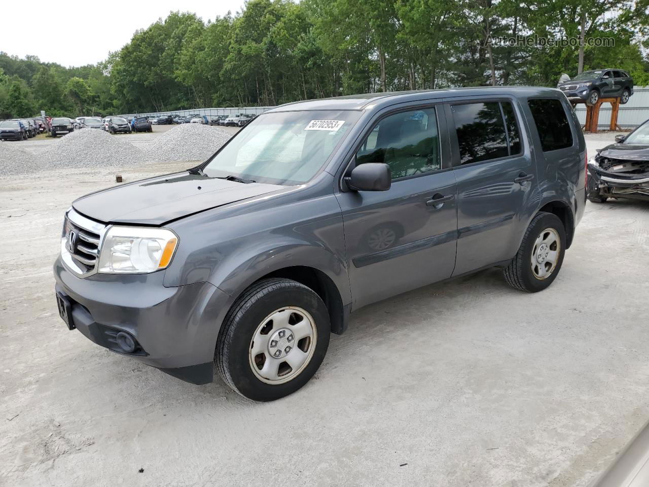 2013 Honda Pilot Lx Gray vin: 5FNYF4H25DB011842