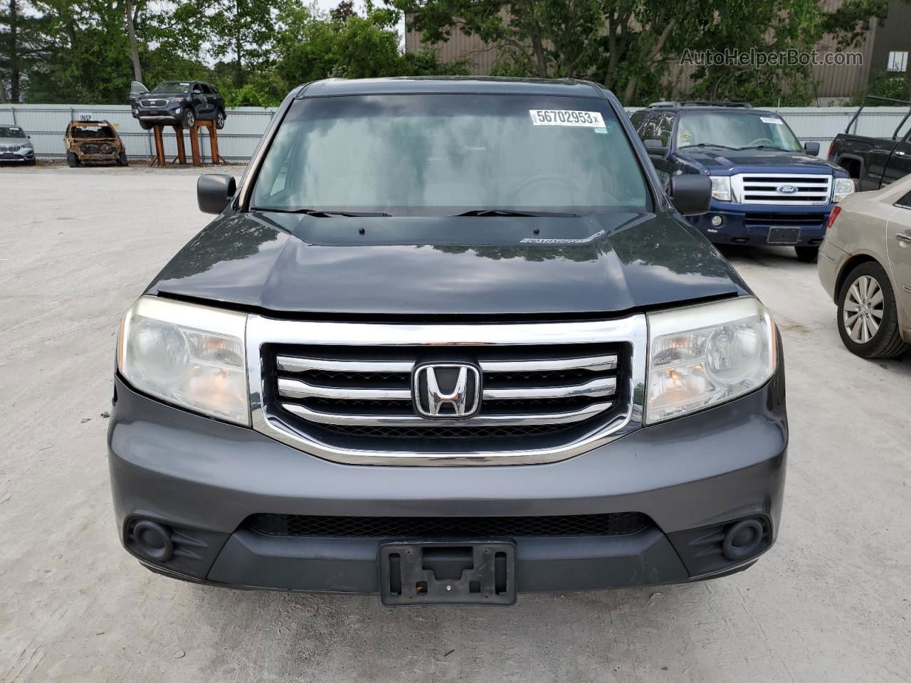 2013 Honda Pilot Lx Gray vin: 5FNYF4H25DB011842