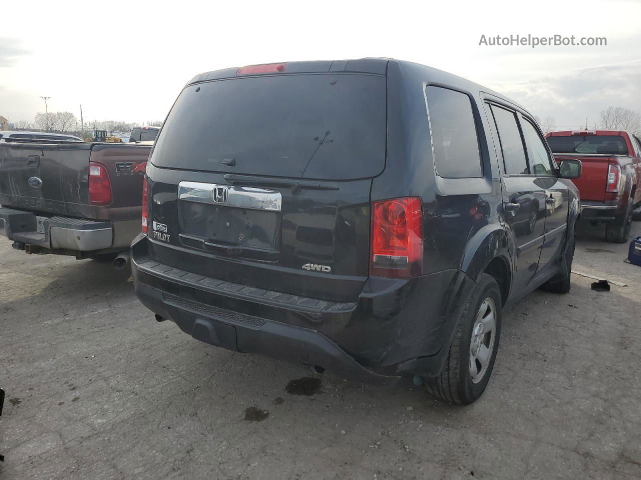 2013 Honda Pilot Lx Black vin: 5FNYF4H25DB023750