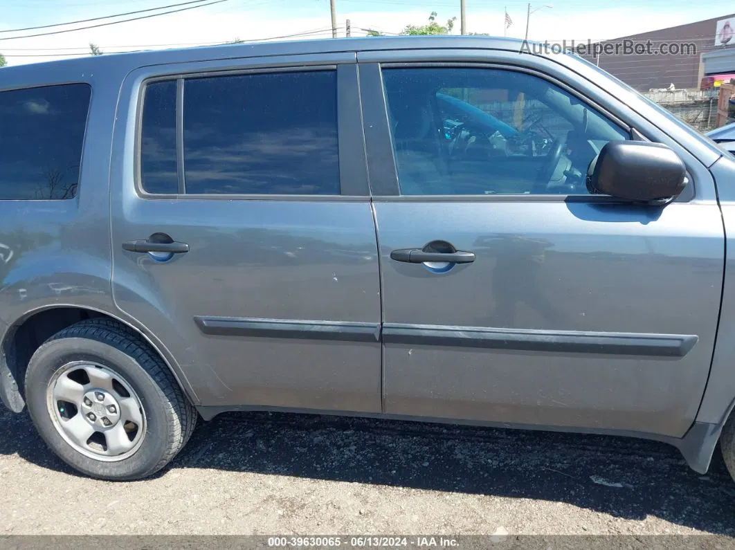 2013 Honda Pilot Lx Gray vin: 5FNYF4H25DB056991