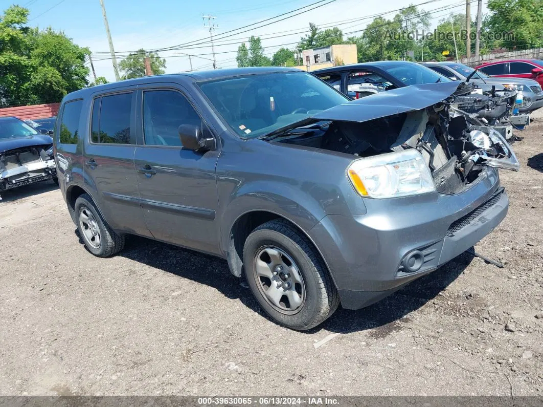 2013 Honda Pilot Lx Gray vin: 5FNYF4H25DB056991