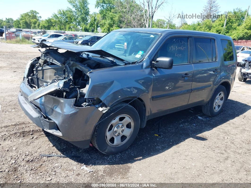 2013 Honda Pilot Lx Gray vin: 5FNYF4H25DB056991