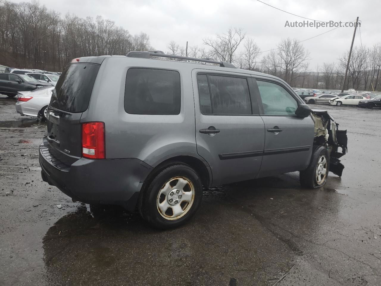 2013 Honda Pilot Lx Gray vin: 5FNYF4H25DB073855