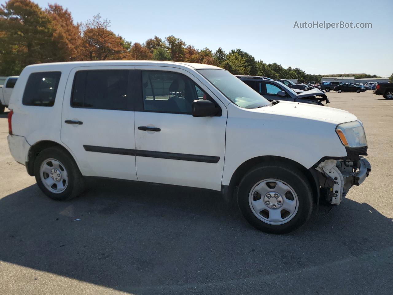 2013 Honda Pilot Lx White vin: 5FNYF4H26DB077185