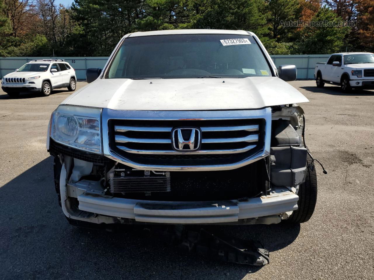 2013 Honda Pilot Lx White vin: 5FNYF4H26DB077185