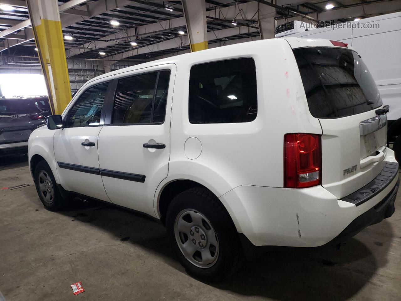 2013 Honda Pilot Lx White vin: 5FNYF4H26DB078482