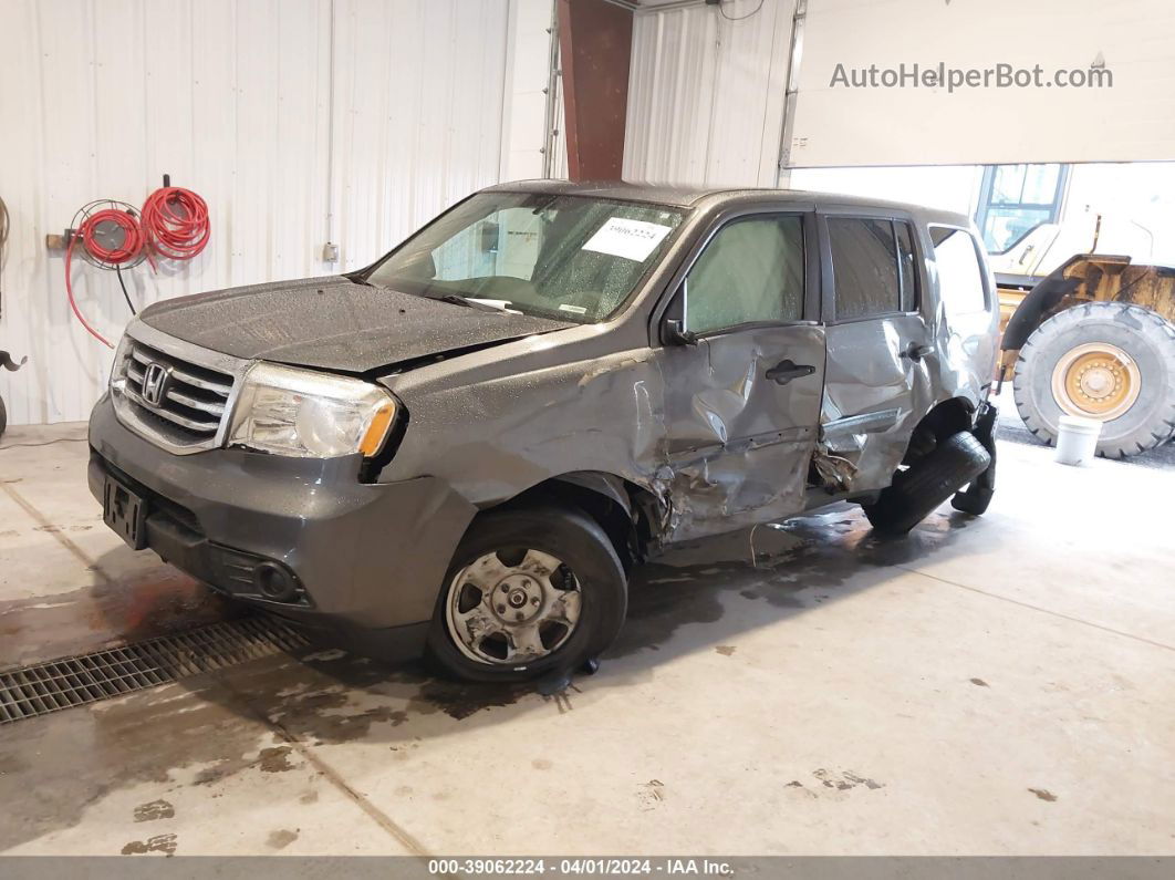 2013 Honda Pilot Lx Gray vin: 5FNYF4H28DB044589