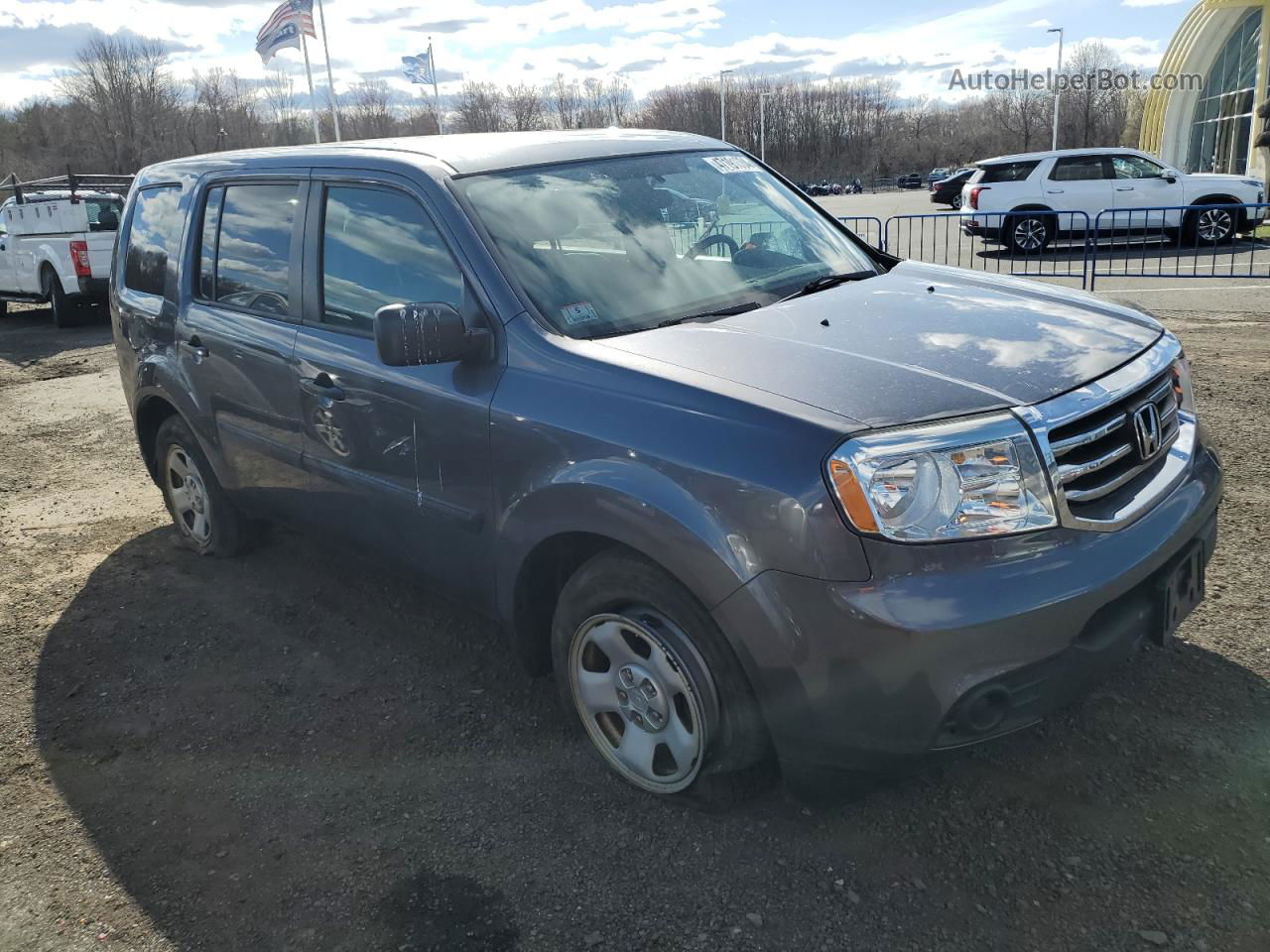 2015 Honda Pilot Lx Gray vin: 5FNYF4H2XFB071053