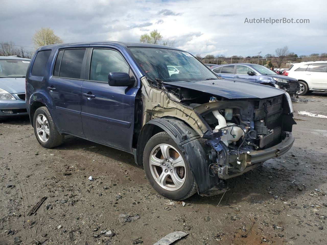 2013 Honda Pilot Ex Синий vin: 5FNYF4H40DB021793