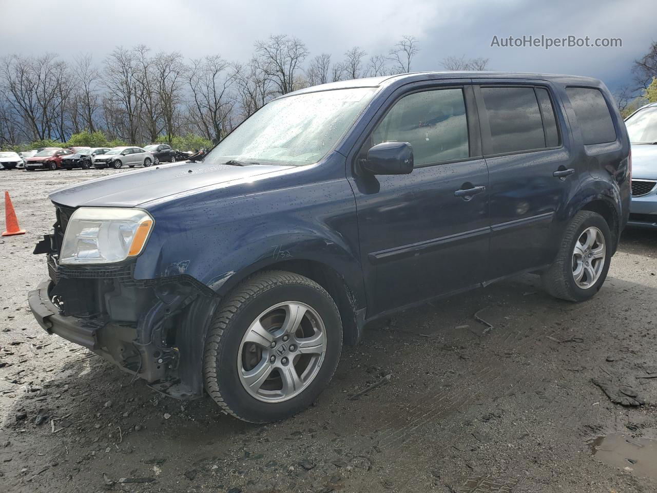 2013 Honda Pilot Ex Синий vin: 5FNYF4H40DB021793