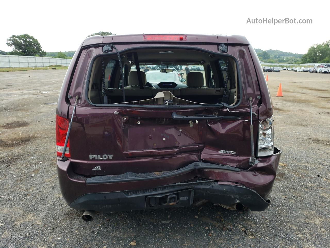 2015 Honda Pilot Ex Maroon vin: 5FNYF4H40FB002213