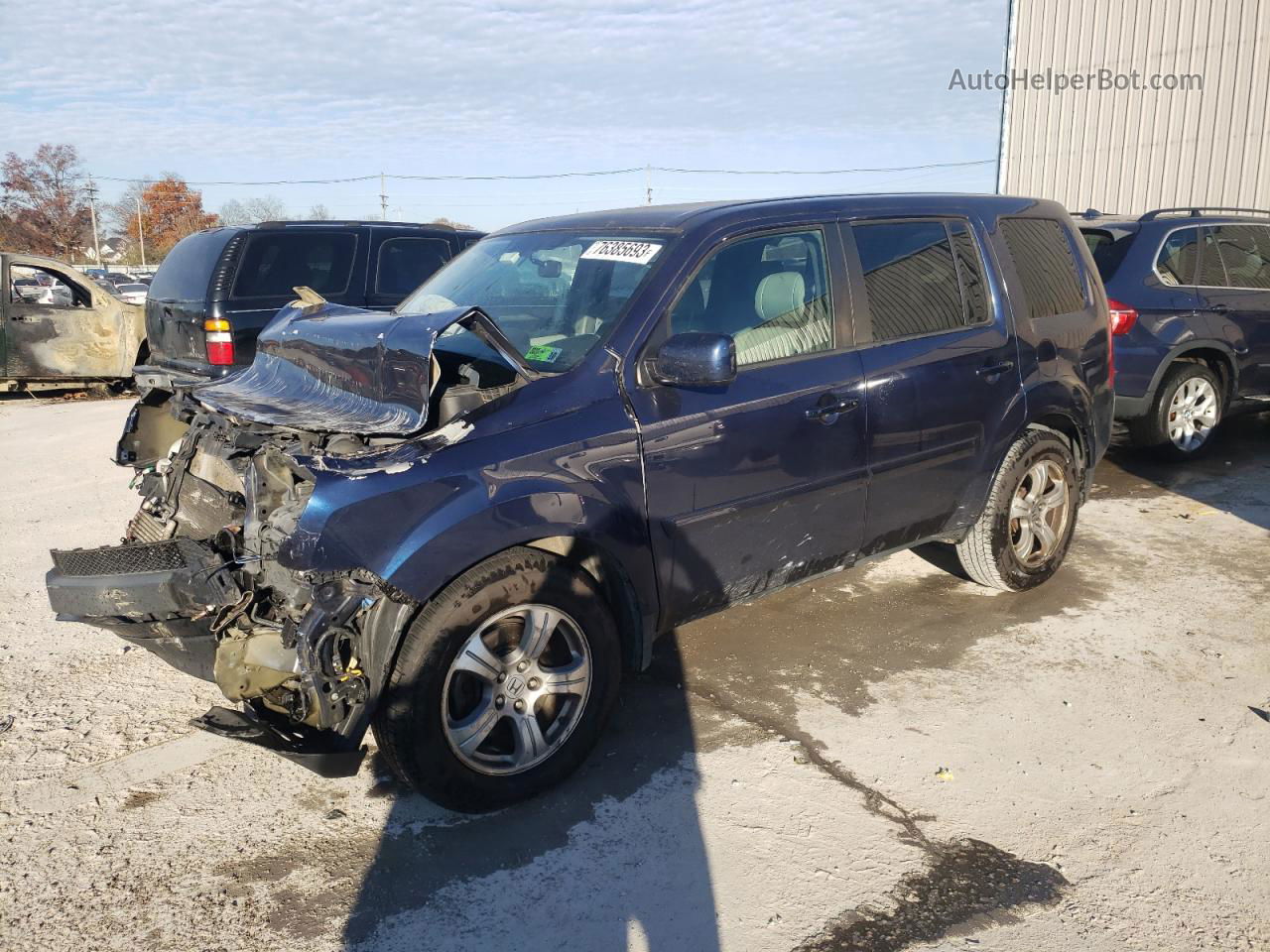 2015 Honda Pilot Ex Blue vin: 5FNYF4H41FB050903