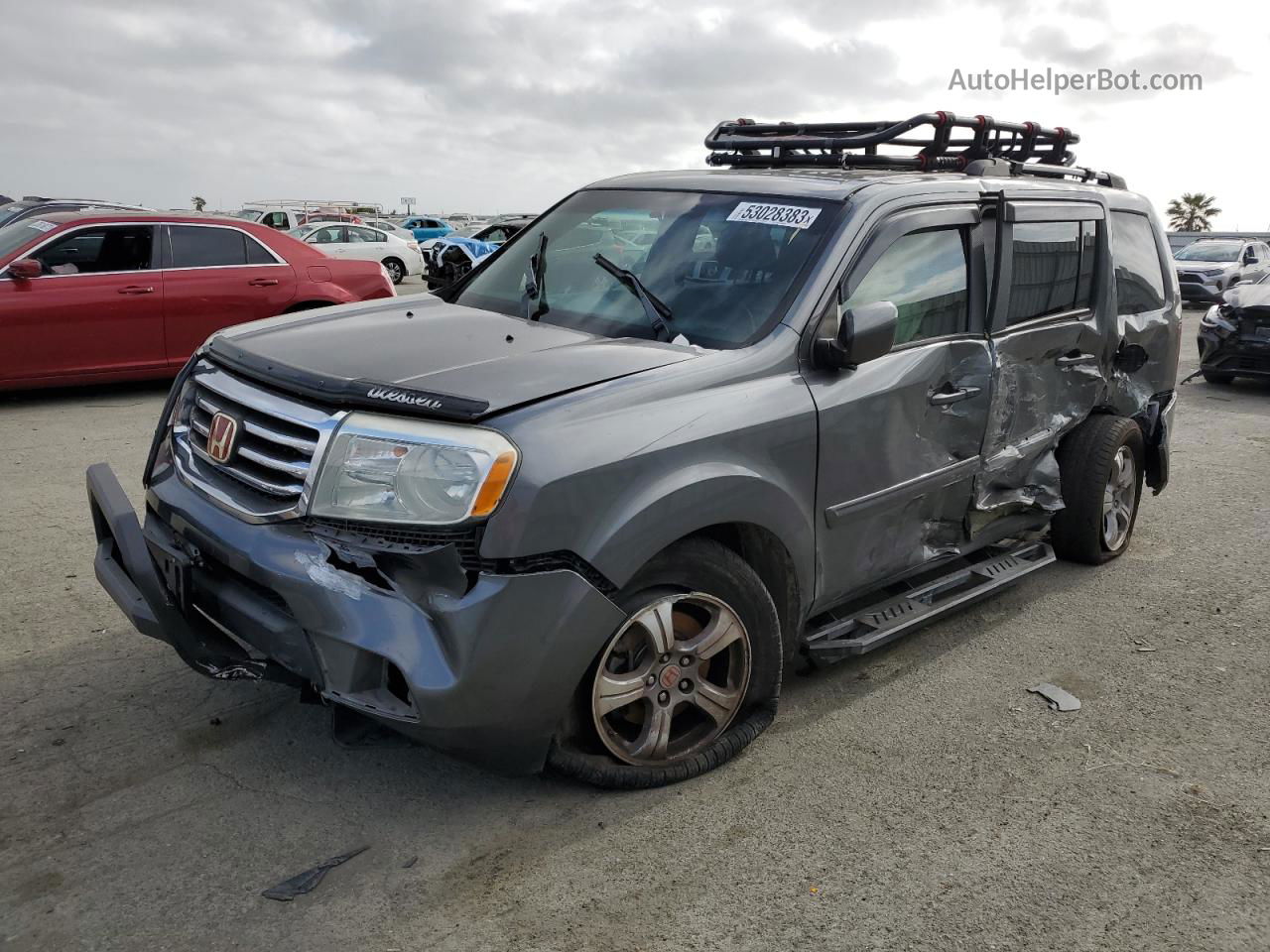 2013 Honda Pilot Ex Gray vin: 5FNYF4H42DB040054