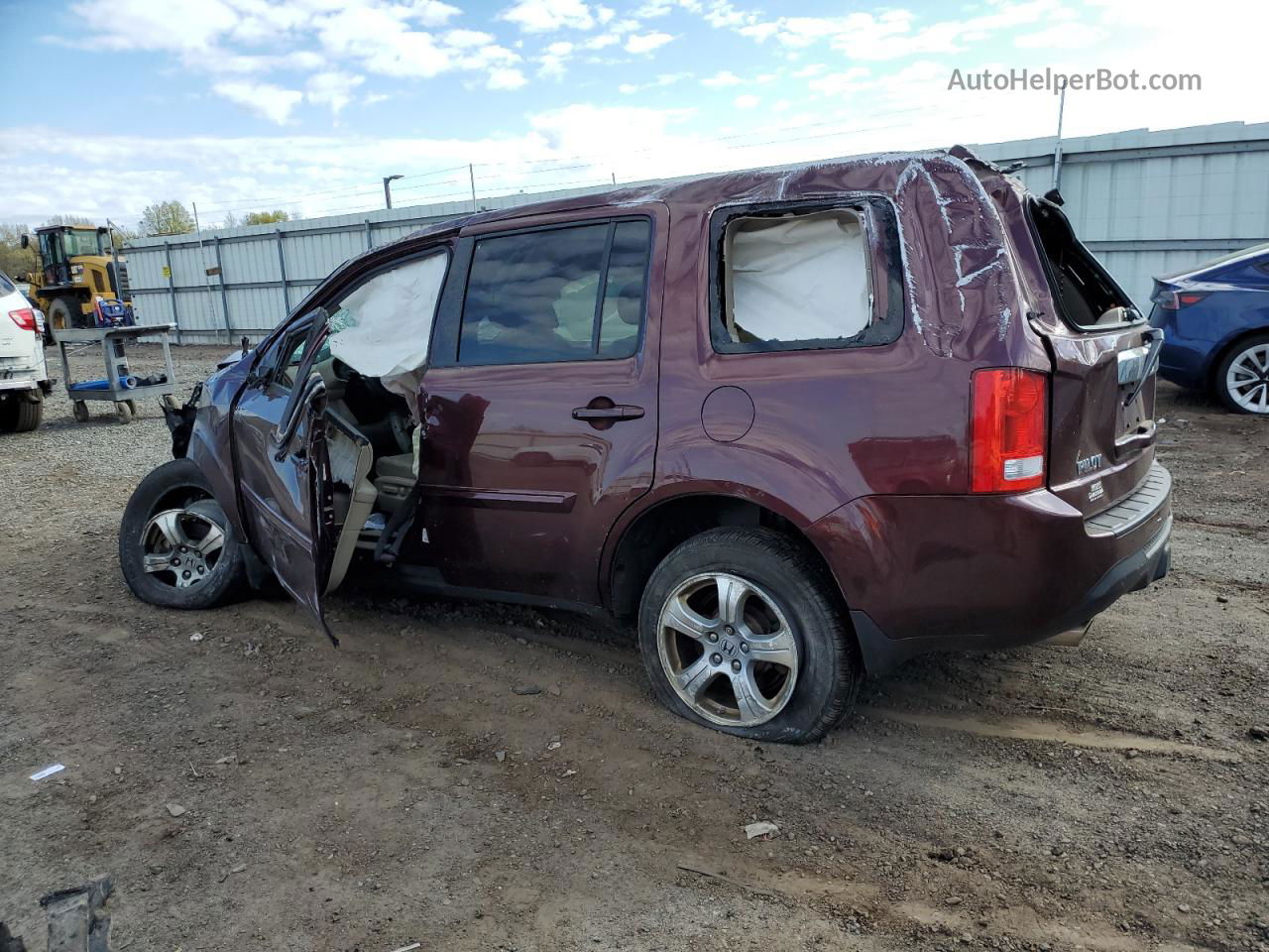 2013 Honda Pilot Ex Maroon vin: 5FNYF4H42DB057209