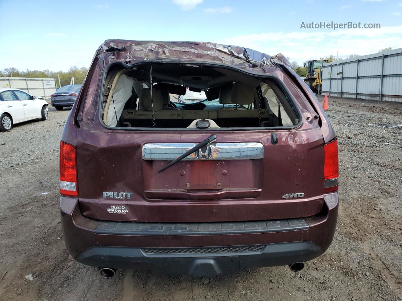 2013 Honda Pilot Ex Maroon vin: 5FNYF4H42DB057209