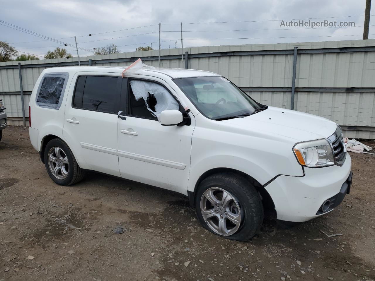 2015 Honda Pilot Ex White vin: 5FNYF4H42FB009213