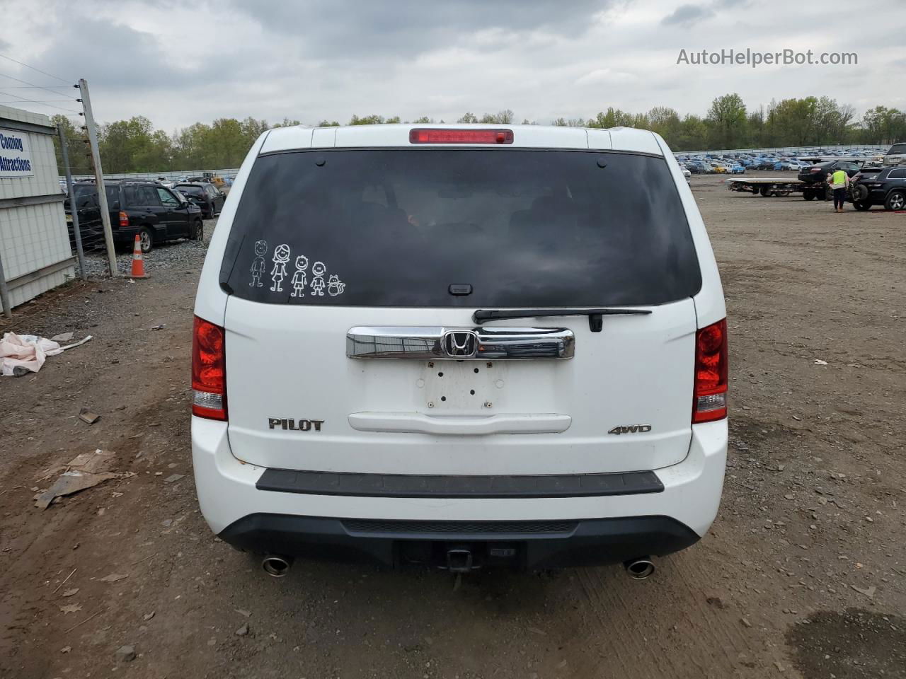 2015 Honda Pilot Ex White vin: 5FNYF4H42FB009213