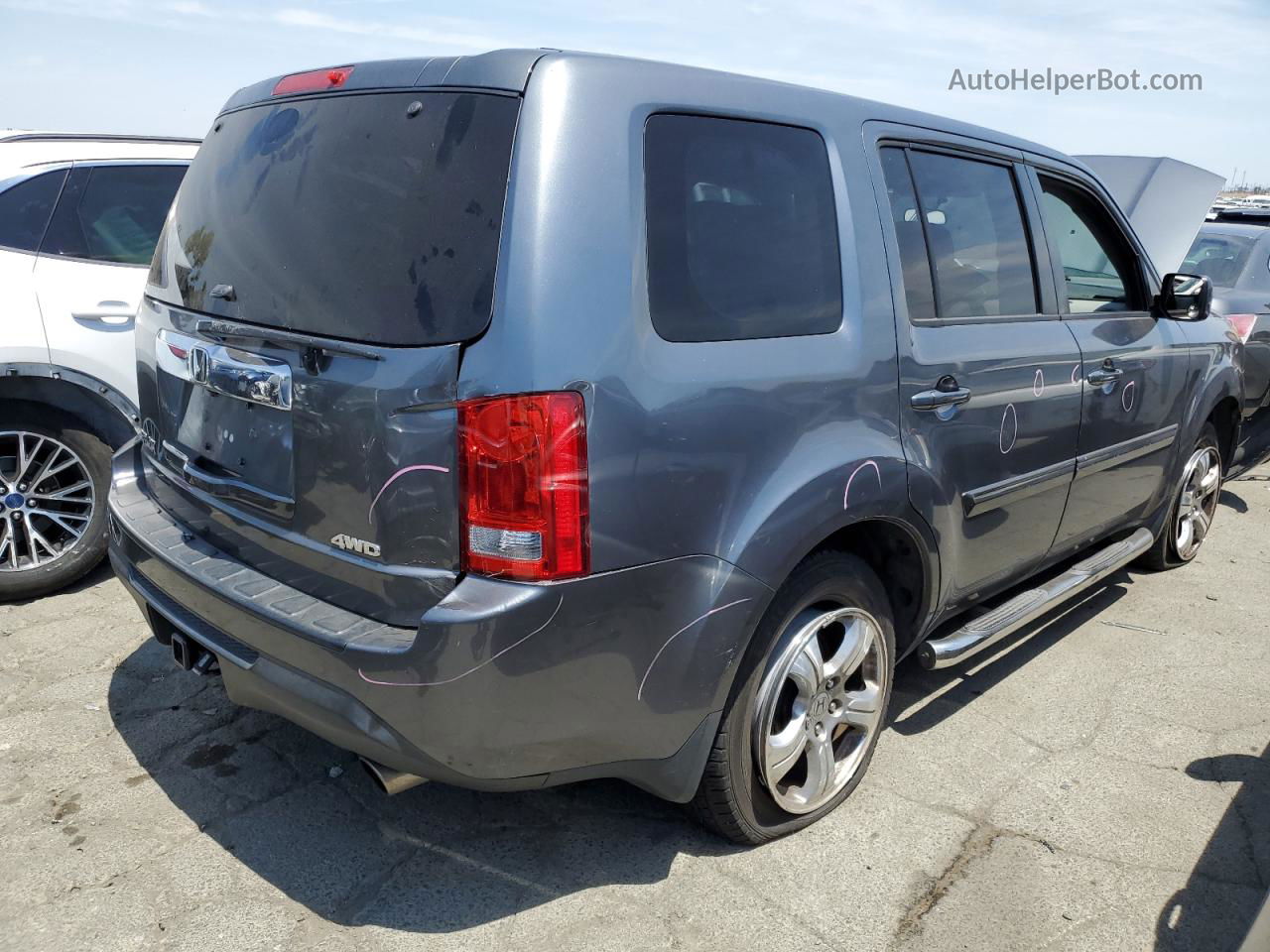 2013 Honda Pilot Ex Gray vin: 5FNYF4H43DB046476