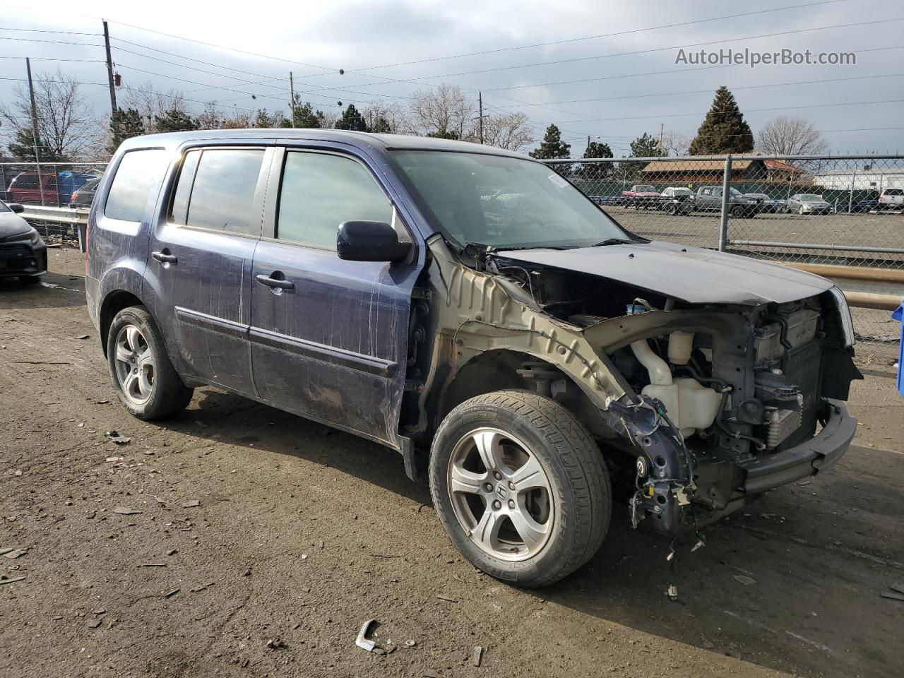 2013 Honda Pilot Ex Blue vin: 5FNYF4H44DB082953