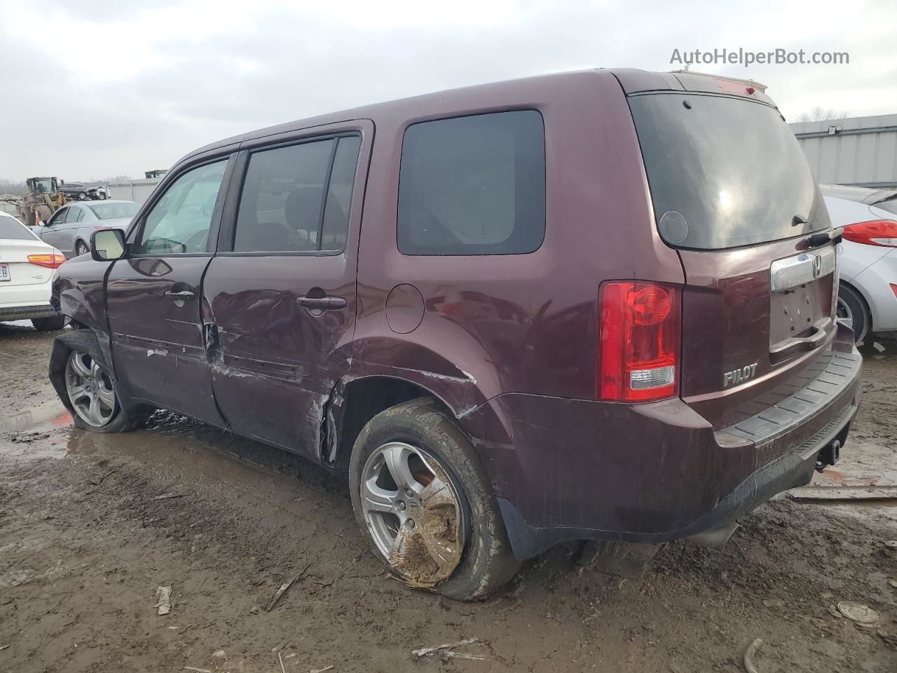 2013 Honda Pilot Ex Maroon vin: 5FNYF4H46DB003783