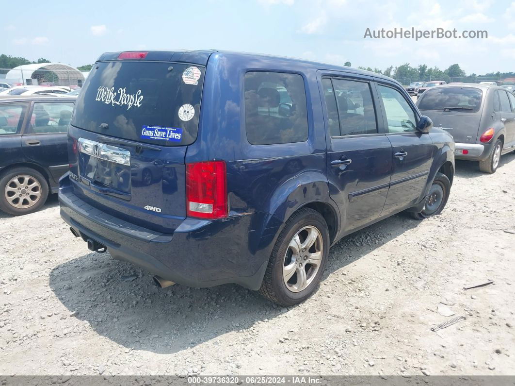 2013 Honda Pilot Ex Blue vin: 5FNYF4H47DB021788