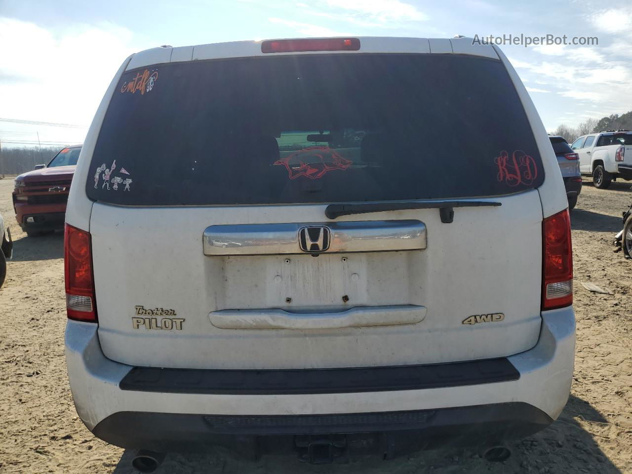 2013 Honda Pilot Ex White vin: 5FNYF4H4XDB011949