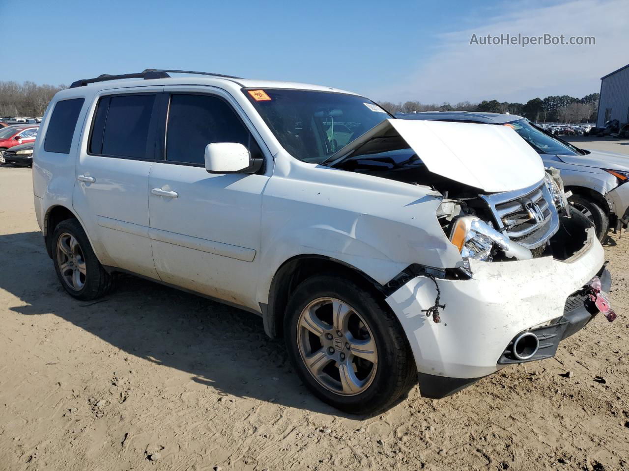 2013 Honda Pilot Ex White vin: 5FNYF4H4XDB011949