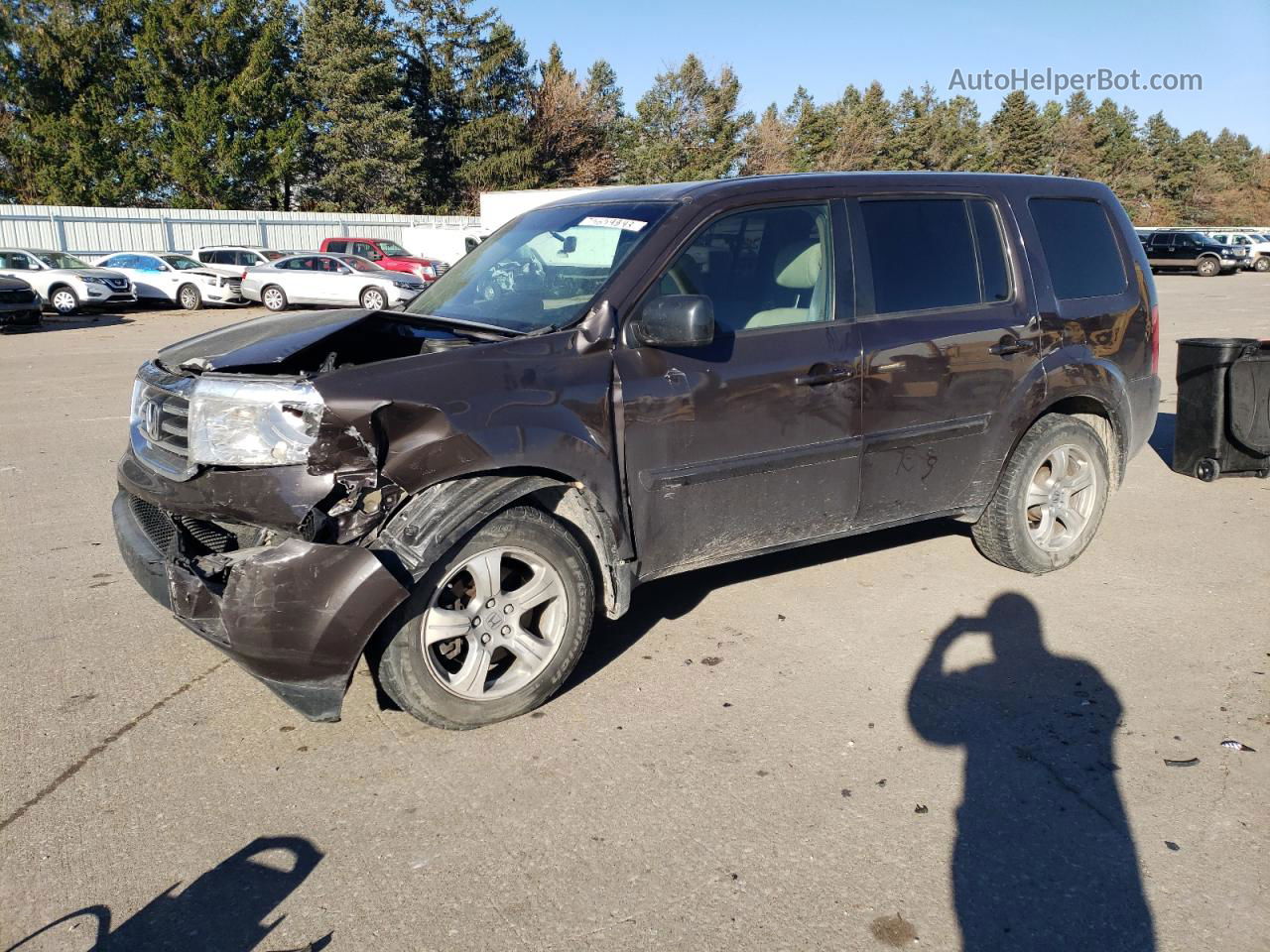 2013 Honda Pilot Ex Brown vin: 5FNYF4H4XDB045955