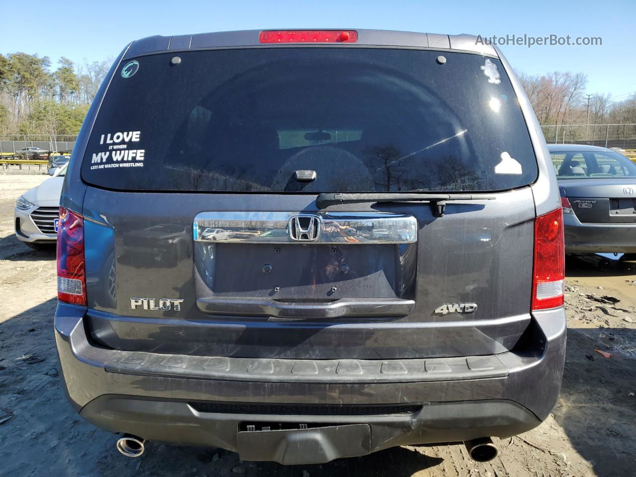 2015 Honda Pilot Ex Gray vin: 5FNYF4H4XFB043559