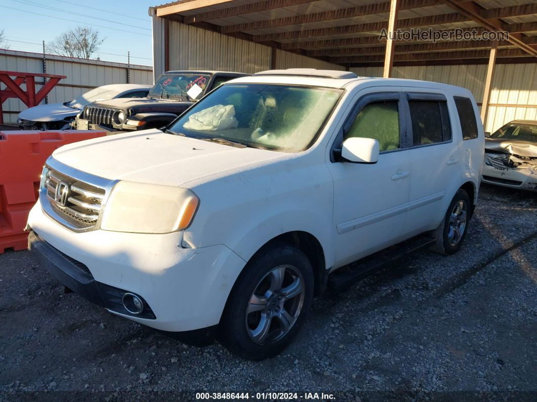 2013 Honda Pilot Ex-l White vin: 5FNYF4H50DB021883