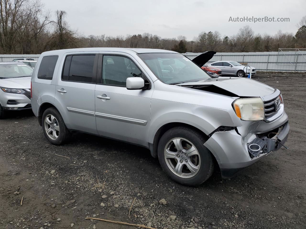 2013 Honda Pilot Exl Серебряный vin: 5FNYF4H50DB027103