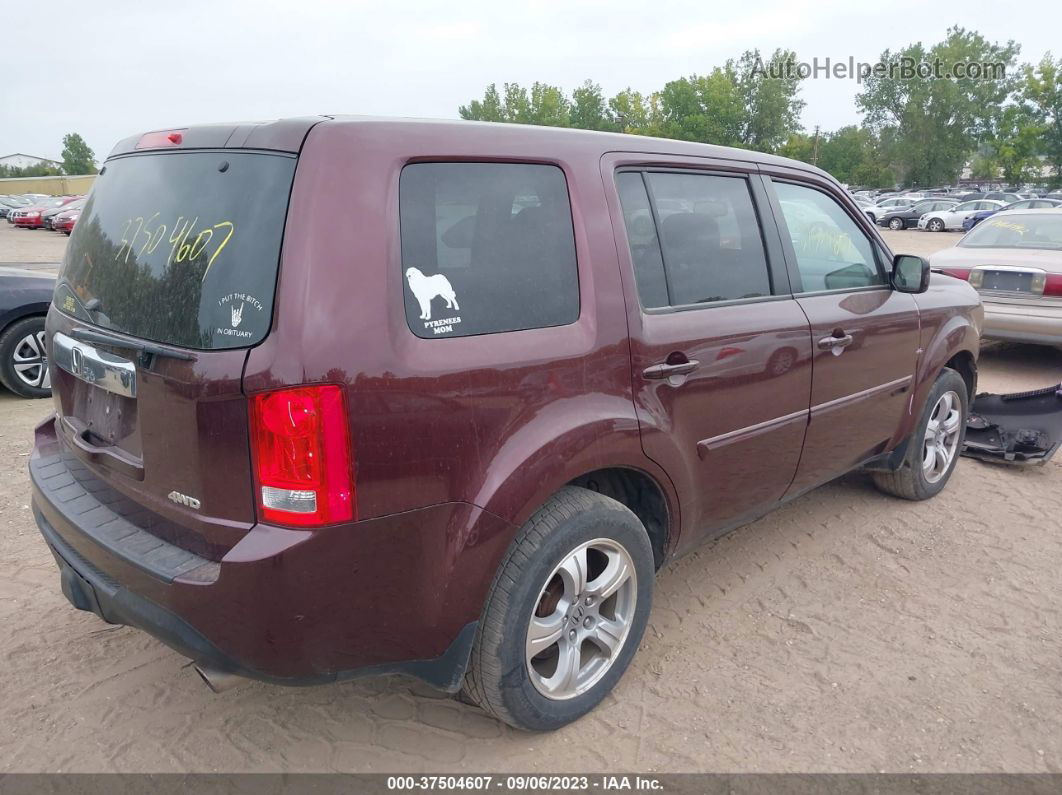 2013 Honda Pilot Ex-l Maroon vin: 5FNYF4H50DB078231