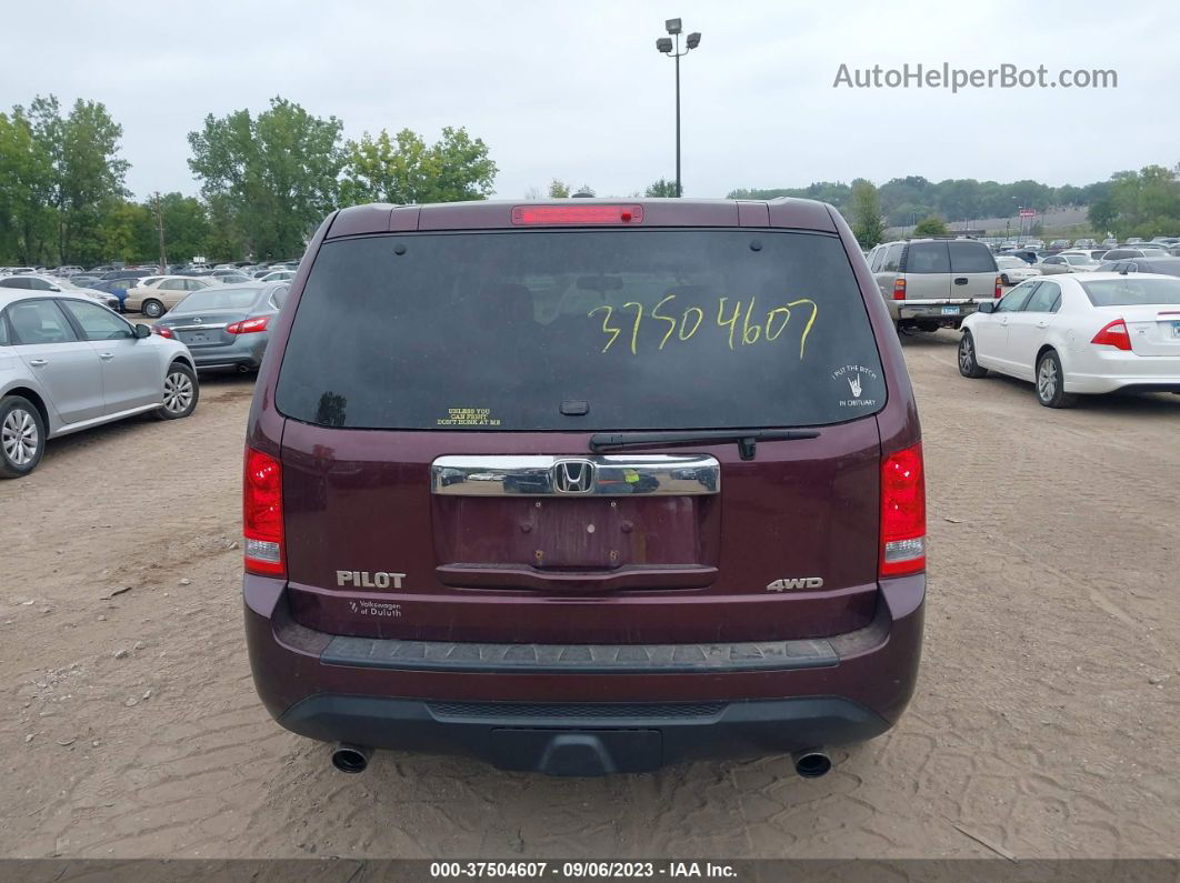 2013 Honda Pilot Ex-l Maroon vin: 5FNYF4H50DB078231