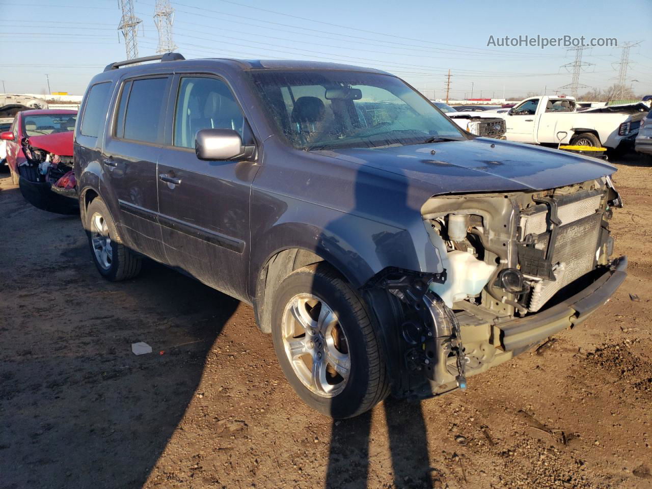 2015 Honda Pilot Exl Gray vin: 5FNYF4H51FB042373