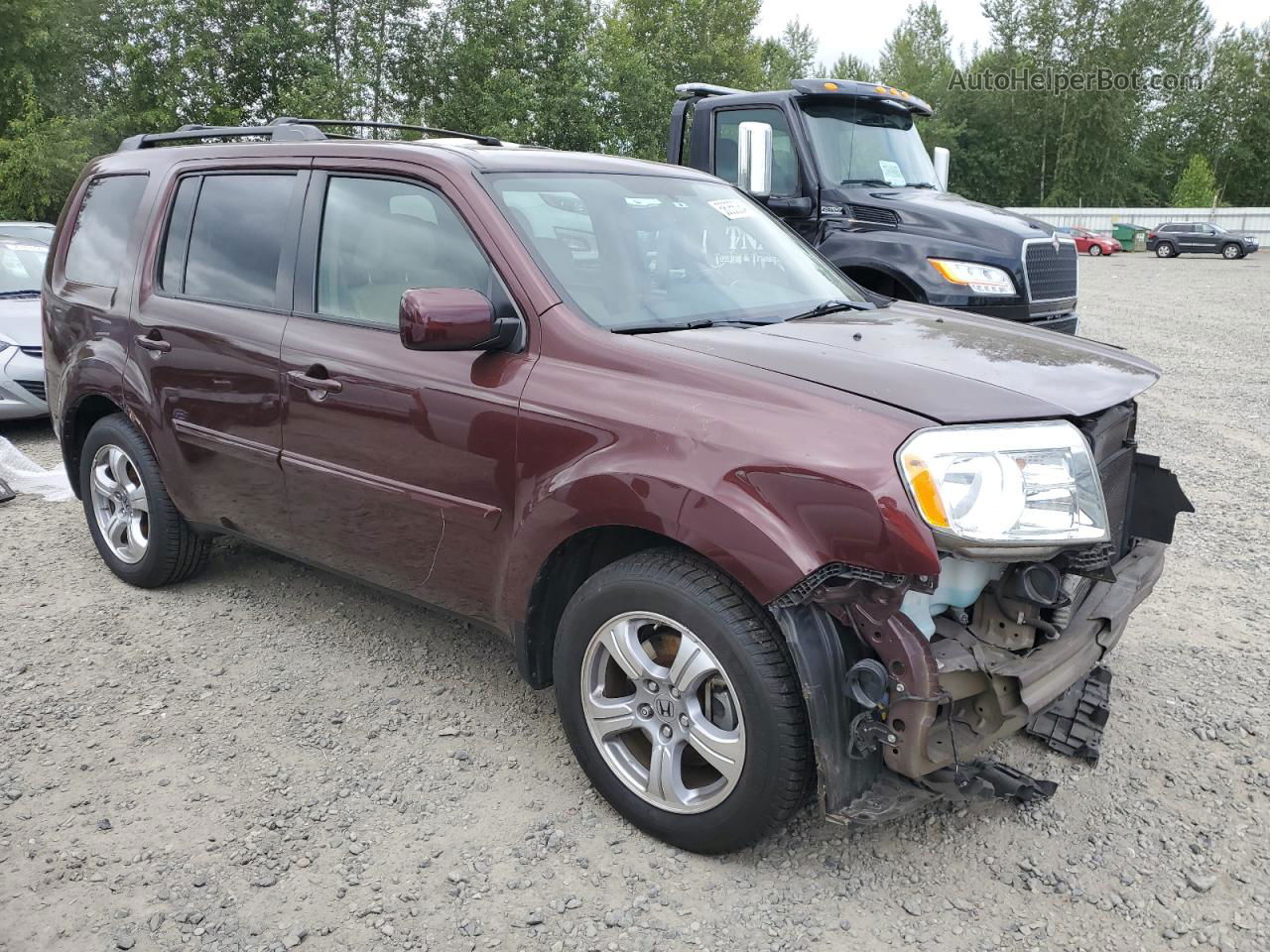 2013 Honda Pilot Exl Burgundy vin: 5FNYF4H53DB033638