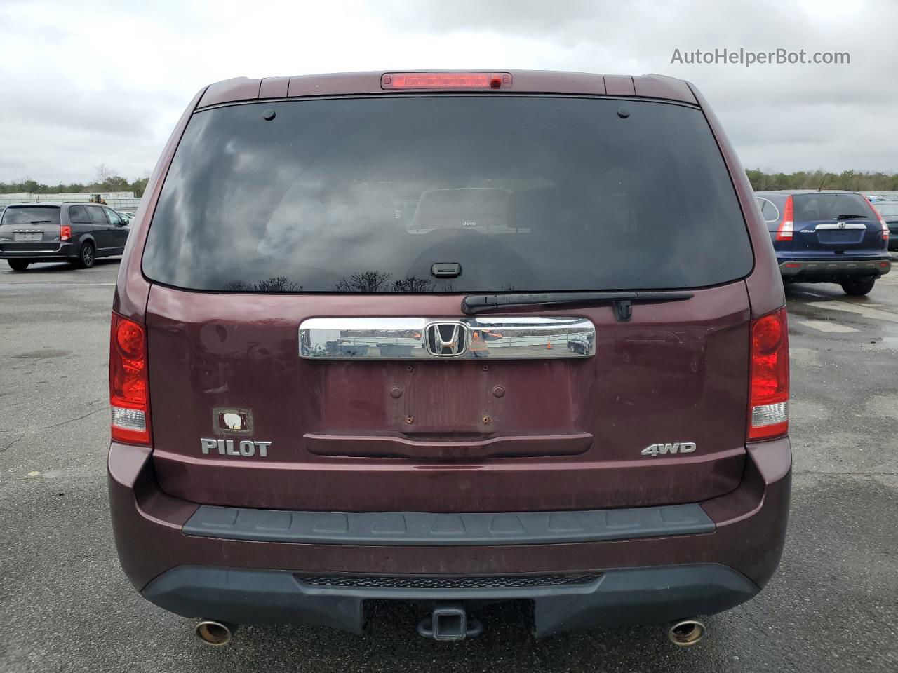 2013 Honda Pilot Exl Бордовый vin: 5FNYF4H53DB074707