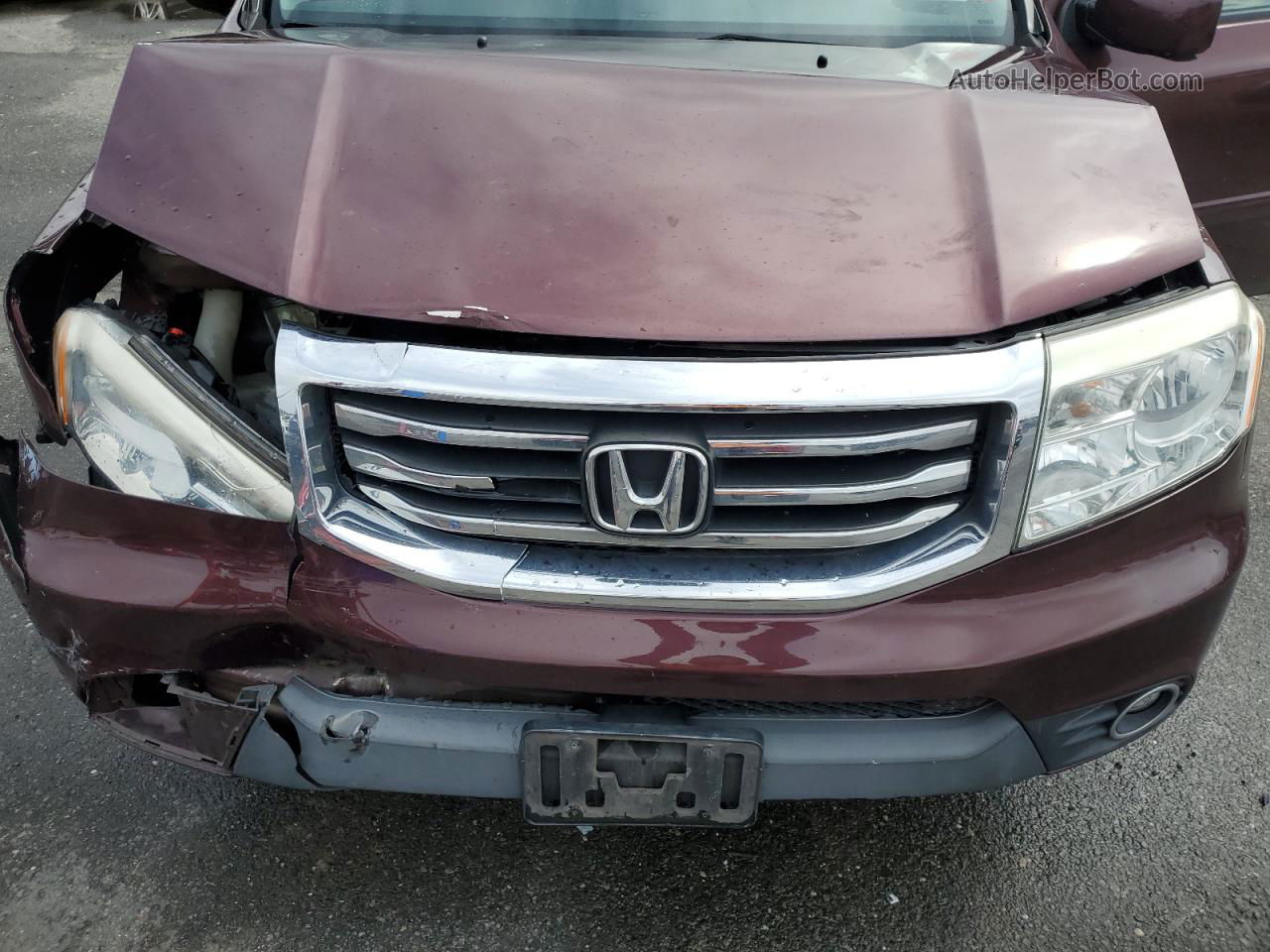 2013 Honda Pilot Exl Burgundy vin: 5FNYF4H53DB074707