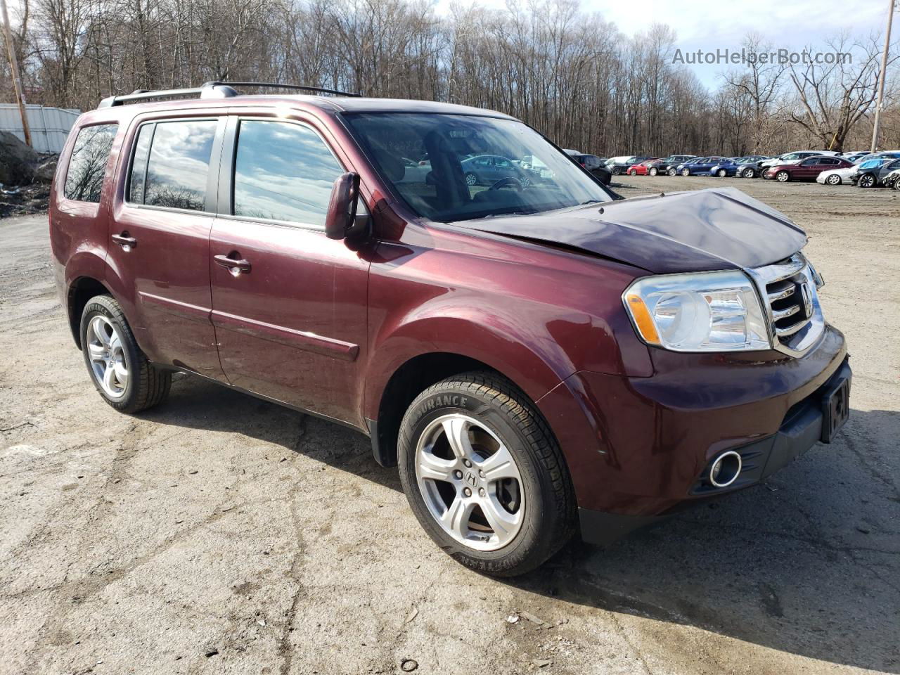 2013 Honda Pilot Exl Burgundy vin: 5FNYF4H53DB078854