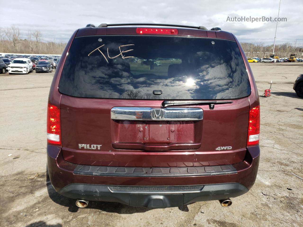 2013 Honda Pilot Exl Бордовый vin: 5FNYF4H53DB078854