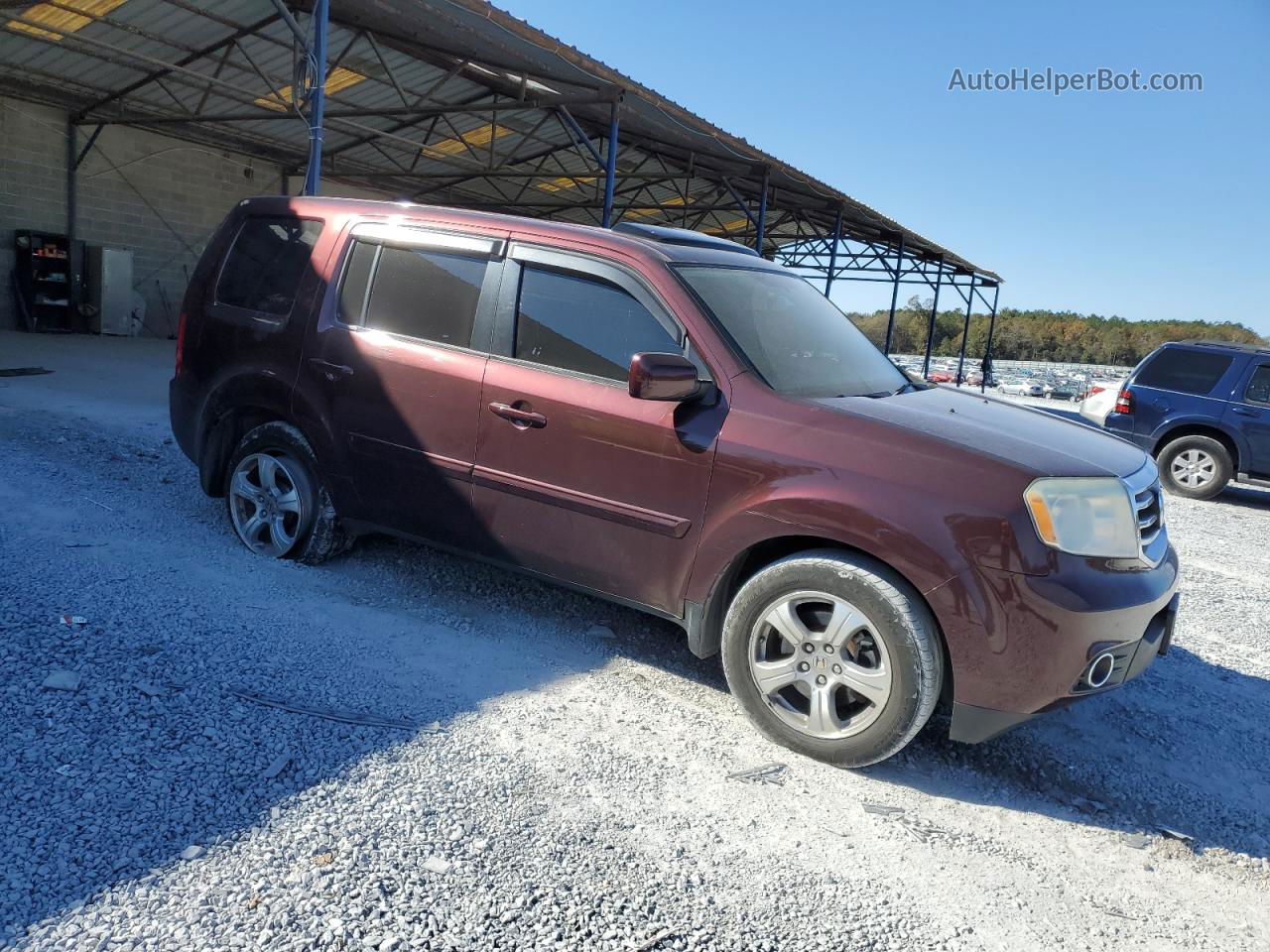 2015 Honda Pilot Exl Burgundy vin: 5FNYF4H54FB012669