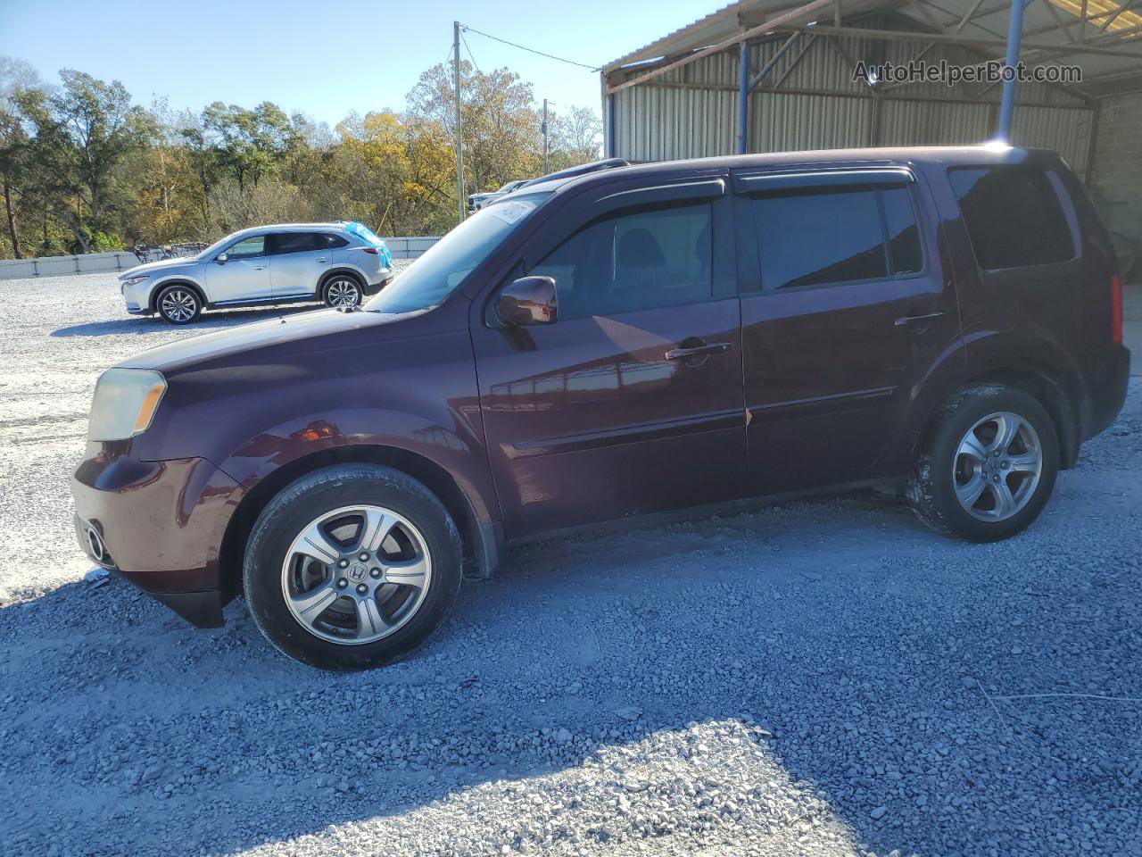 2015 Honda Pilot Exl Burgundy vin: 5FNYF4H54FB012669